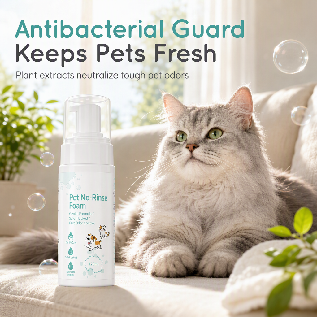 🐾 50% OFF! No-Rinse Pet Cleaning Mousse for Cats and Dogs ✨
