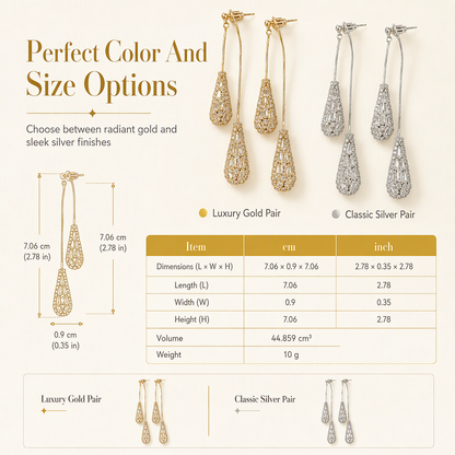 💎 50% OFF! ✨ Water Drop Earrings – Zircon, gold-plated & dual wear ✨