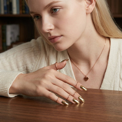 ✨50% OFF! ✨Metal Fingertip Nail Ring Set – Adjustable, Mirror Finish, Artistic Style 💅