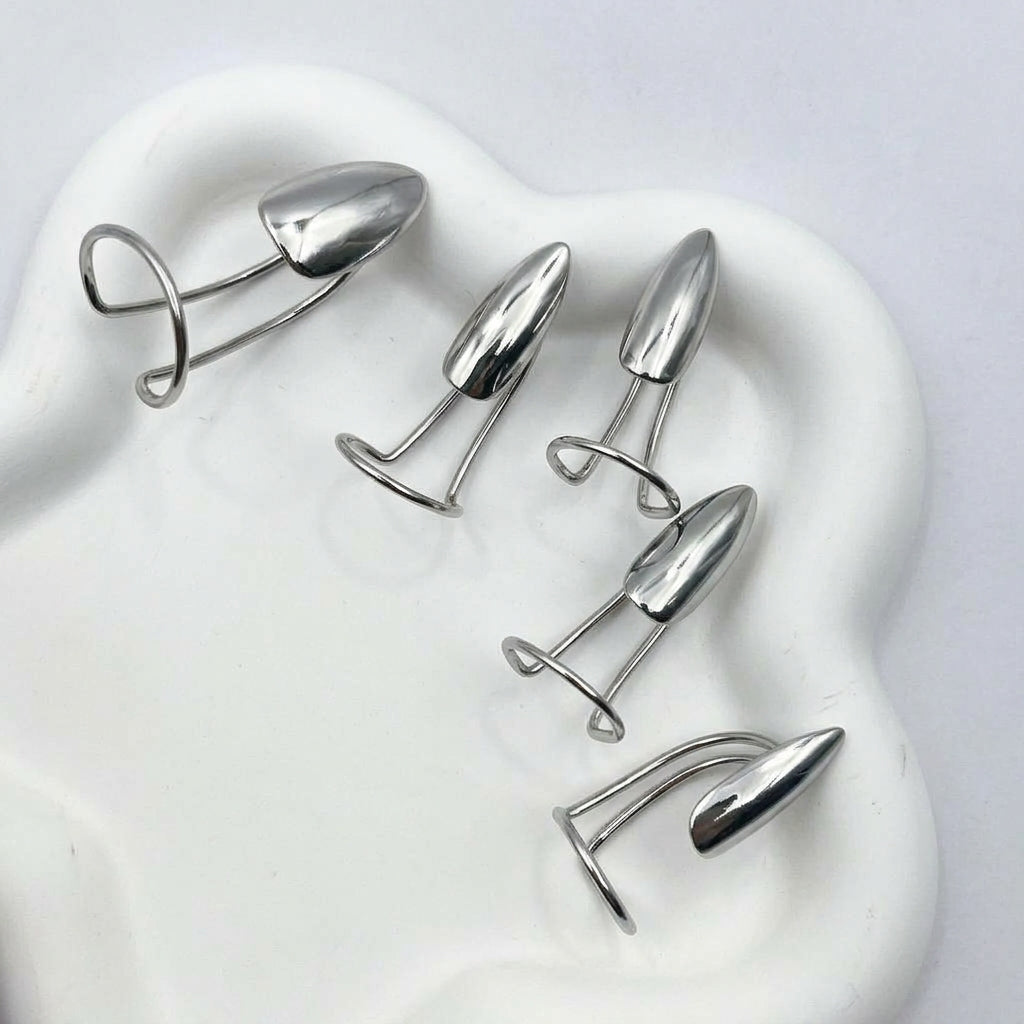 ✨50% OFF! ✨Metal Fingertip Nail Ring Set – Adjustable, Mirror Finish, Artistic Style 💅