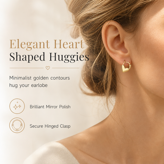 🎁2026 New Arrivals 50% OFF💥 Minimalist Smooth Heart Huggie Hoop Earrings – Light, Elegant, Versatile 🤍