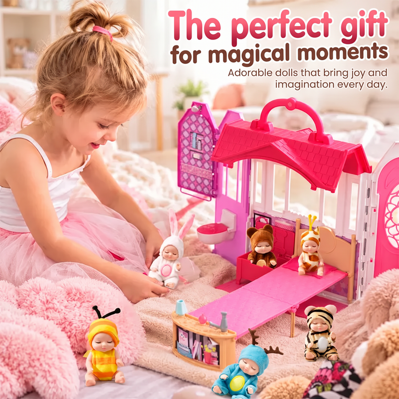 👶 50% OFF! 🧸 Mini Lifelike Sleeping Baby Doll Set – Animal costumes & realistic ✨