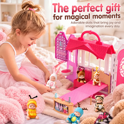 👶 50% OFF! 🧸 Mini Lifelike Sleeping Baby Doll Set – Animal costumes & realistic ✨