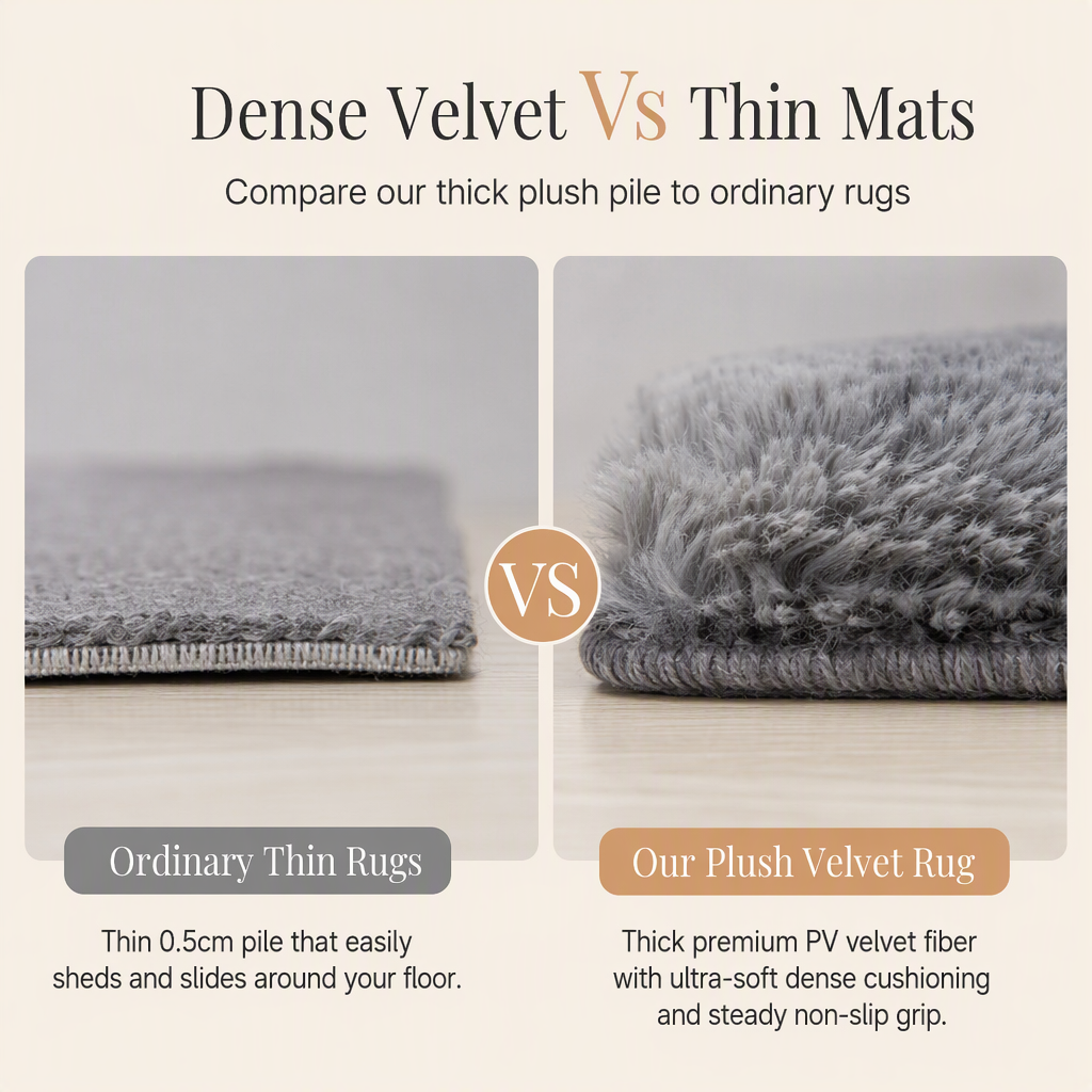 ⏳🔥LIMITED-TIME 50% OFF! ⏰ Soft Fluffy Velvet Rug: Dense Plush, Non-Shed, Cloud Comfort, for Living Room & Bedroom🧸