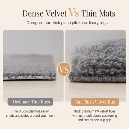⏳🔥LIMITED-TIME 50% OFF! ⏰ Soft Fluffy Velvet Rug: Dense Plush, Non-Shed, Cloud Comfort, for Living Room & Bedroom🧸