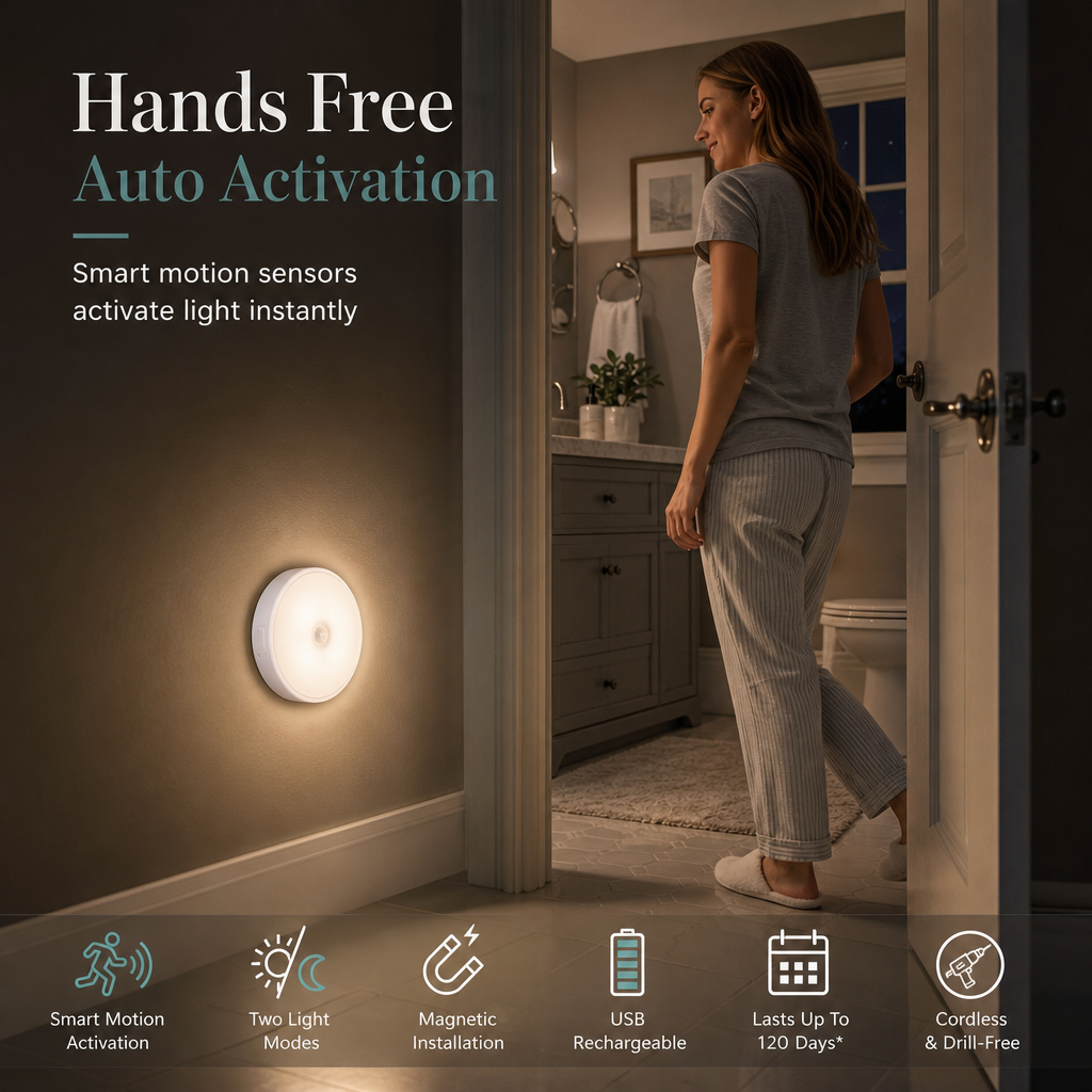 💡 Smart Rechargeable Wireless LED Motion Sensor Night Light – Smart Lighting for Every Corner 🌙✨
