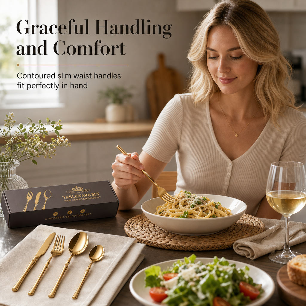 ⏳Time-Limited Special 50% OFF!⏰🍽️ 304 Stainless Steel Cutlery Set – Slim, Elegant & Mirror Polished ✨