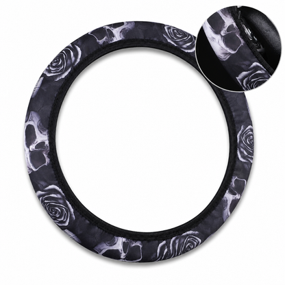 ✨🚗Universal 38cm Ringless Silk Steering Wheel Cover Printed Breathable Car Wheel Protector for All Seasons