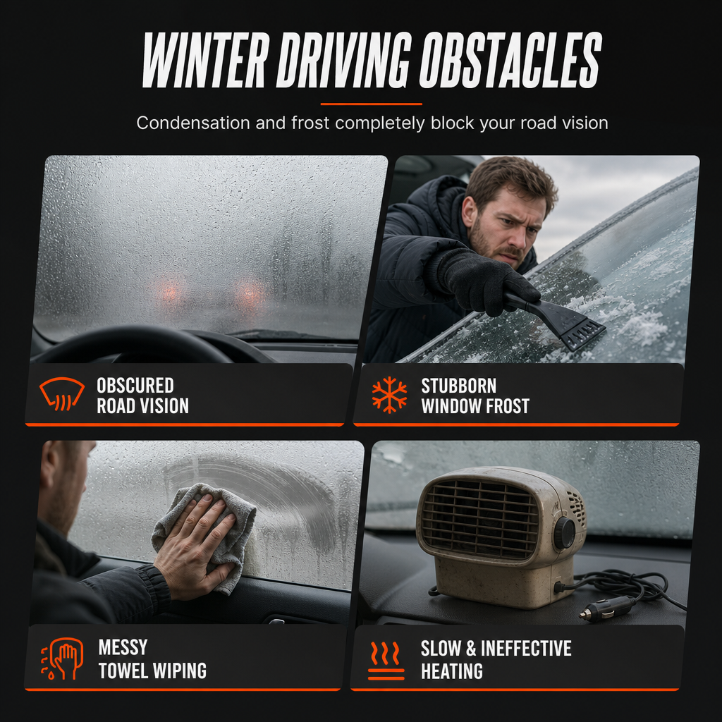 💥🚗 Rotatable 12V Car Defroster & Defogger Fan