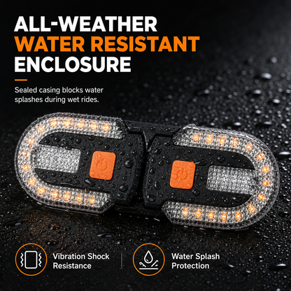 🥳2026 HOT SALE🥳💞50K+ SOLD! 🚴💡 50% OFF! Wireless Bike Turn Signals – thumb-control buttons, split frame lights & USB rechargeable. Signal safely without moving your hands! 🛡️✅v