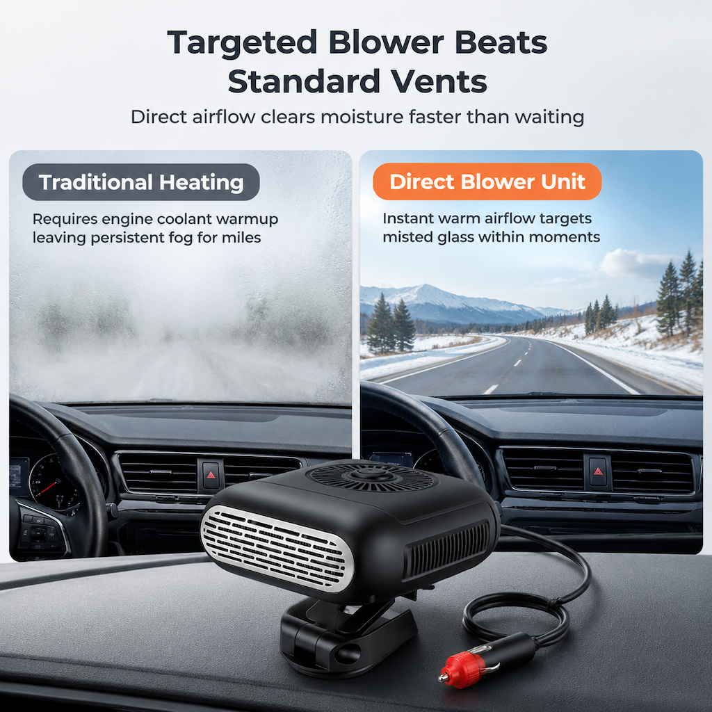 ❄️ LIMITED-TIME 50% OFF! 💨 Portable Car Defroster Fan – Fast Heating, Adjustable, Universal 🚗