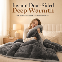 ⏳🔥LIMITED-TIME 50% OFF! ⏰Double-Sided Snowflake Velvet Winter Duvet: Thick, Warm, Stitched Grid, 3 Sizes❄️
