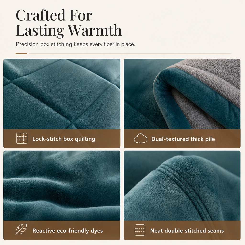 ⏳🔥LIMITED-TIME 50% OFF! ⏰Double-Sided Snowflake Velvet Winter Duvet: Thick, Warm, Stitched Grid, 3 Sizes❄️
