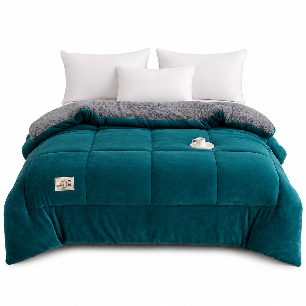 ⏳🔥LIMITED-TIME 50% OFF! ⏰Double-Sided Snowflake Velvet Winter Duvet: Thick, Warm, Stitched Grid, 3 Sizes❄️