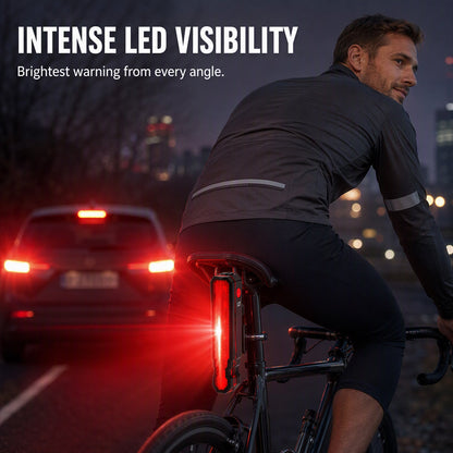 🚴 LIMITED-TIME 50% OFF! 🔴 Rechargeable Safety Bike Taillight – Laser Warning, IPX5 Waterproof, USB Charge 💡
