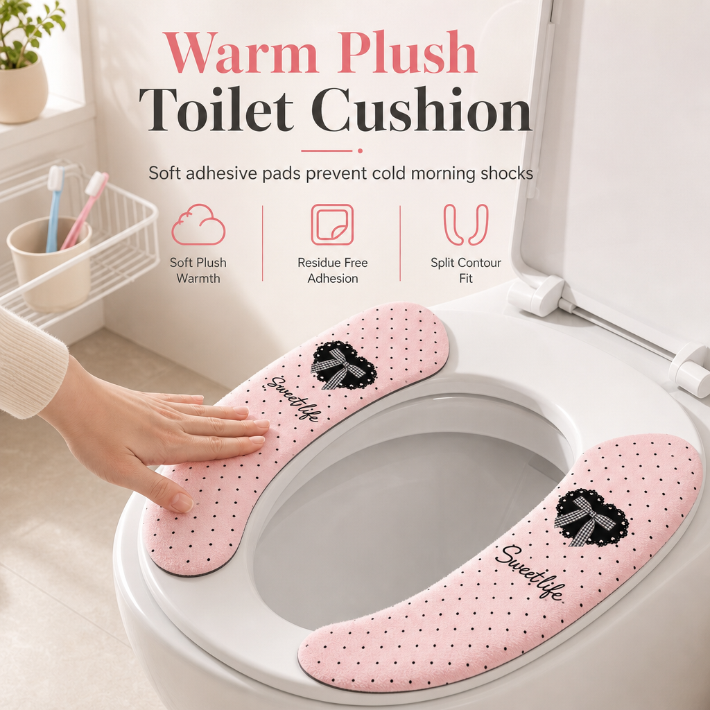 📢📢50%  OFF !! ⏰Electrostatic Toilet Seat Cushions – Traceless Stick-On Pads, 1 Pair