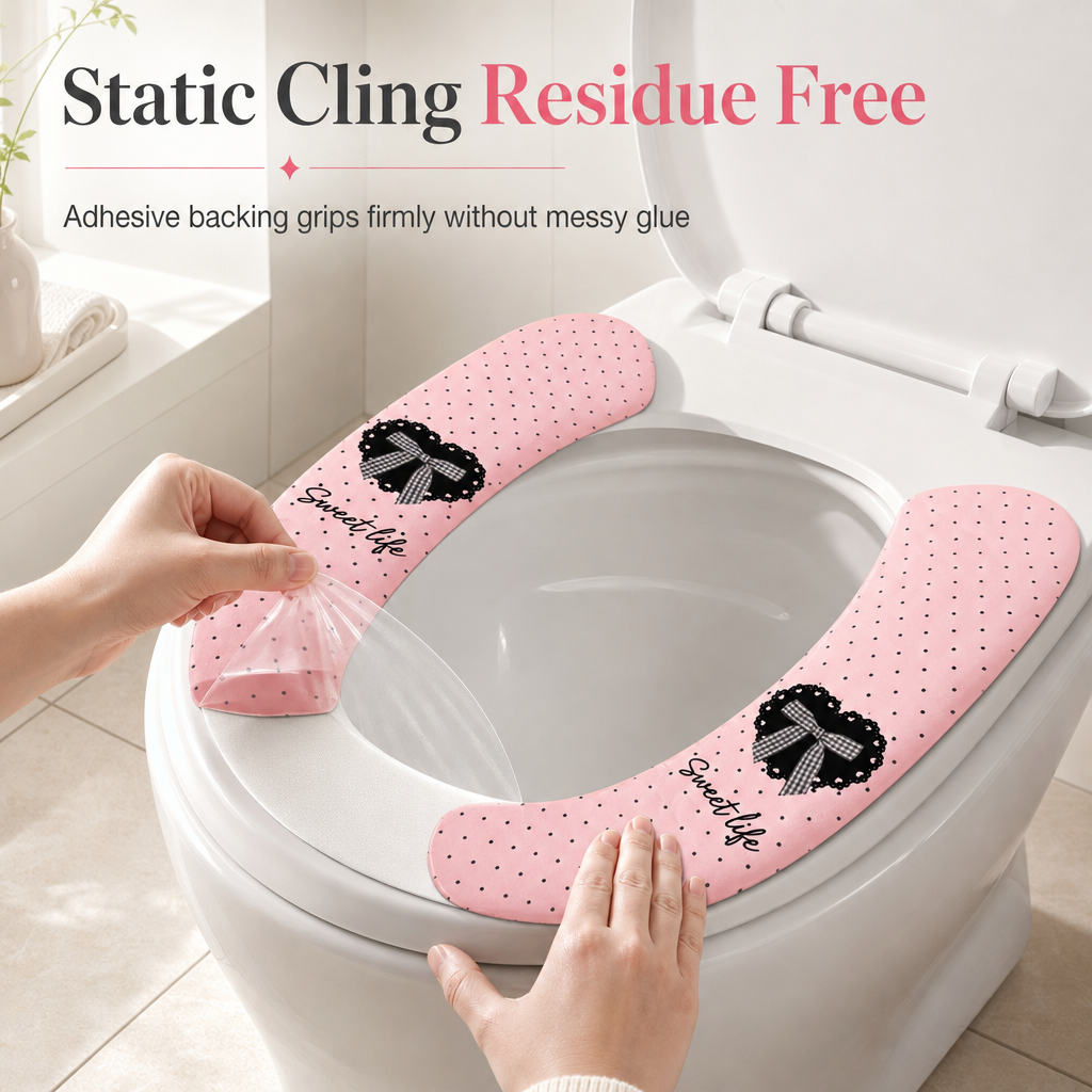 📢📢50%  OFF !! ⏰Electrostatic Toilet Seat Cushions – Traceless Stick-On Pads, 1 Pair
