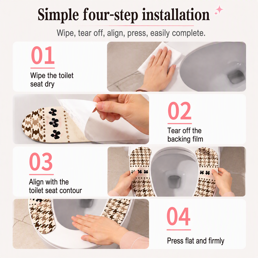 📢📢50%  OFF !! ⏰Electrostatic Toilet Seat Cushions – Traceless Stick-On Pads, 1 Pair