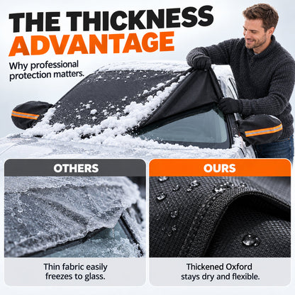 ❄️ 50% OFF NOW! 🚗 Thickened Oxford Windshield Cover – Windproof Magnetic Edges, Waterproof & All-Season Protection for Ice, Snow & Sun ☀️