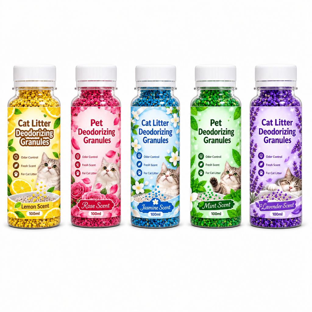 🐾 LIMITED-TIME 50% OFF! ✨ Cat Litter Deodorizing Granules – Plant-Based, Multi-Scent, Simple Sprinkle 🌿
