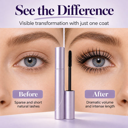 🌸 Waterproof Lengthening and Volumizing Long-lasting Mascara