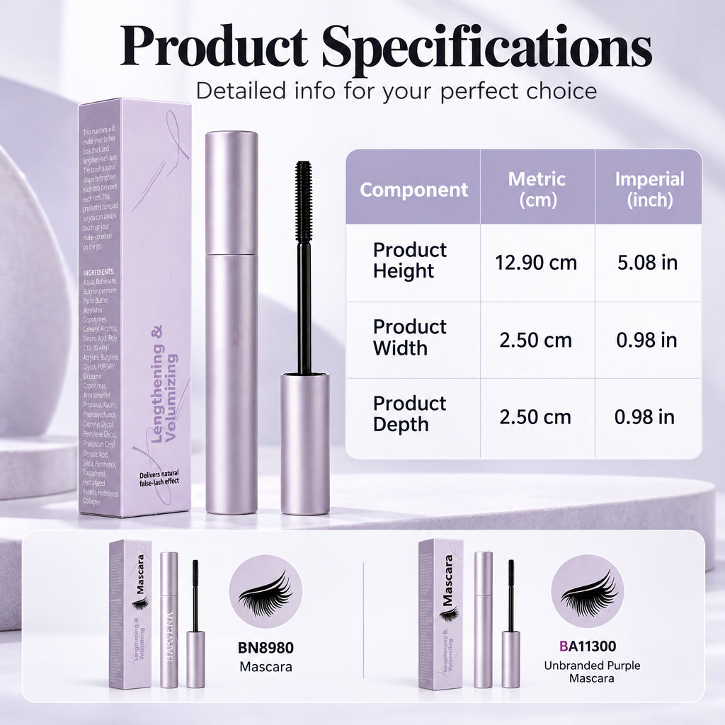 🌸 Waterproof Lengthening and Volumizing Long-lasting Mascara