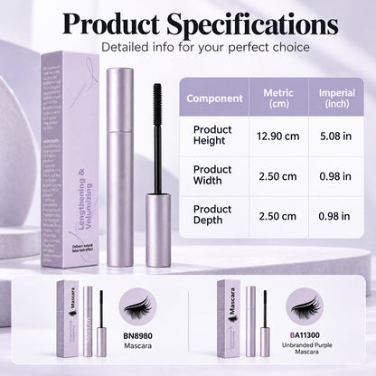 🌸 Waterproof Lengthening and Volumizing Long-lasting Mascara