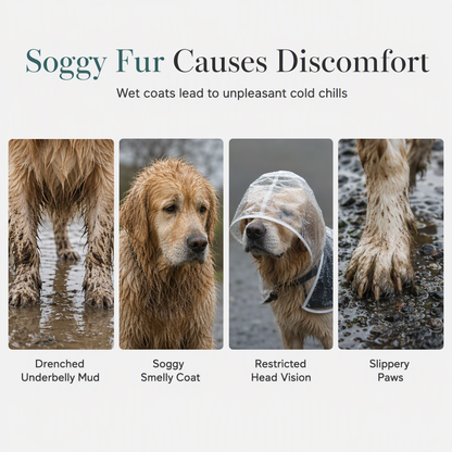 50% OFF 🐶 All-Weather Transparent Waterproof Dog Raincoat (All Sizes) ✨