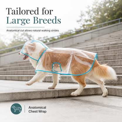 50% OFF 🐶 All-Weather Transparent Waterproof Dog Raincoat (All Sizes) ✨