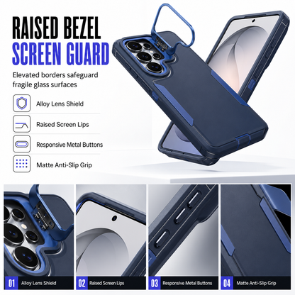 Shockproof Phone Case with Metal Lens Kickstand Protective Cover for Samsung Galaxy S26 S25 S24 S23 S22 Ultra Plus FE