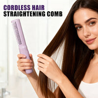 💇‍♀️ Cordless Hair Straightener Comb: 3 Heat Settings, 30s Fast Heat, Auto Shut-Off