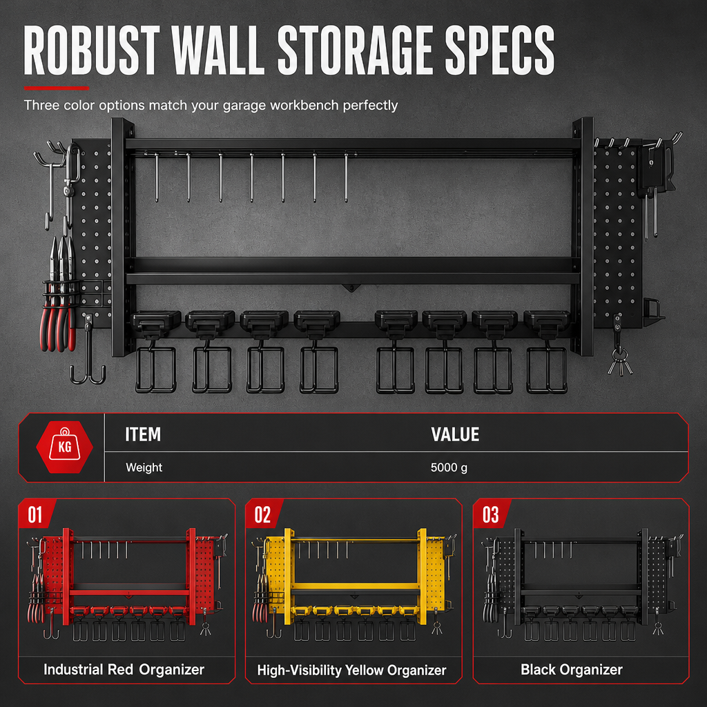 🛠️ LIMITED-TIME 50% OFF! 💪 Wall-Mounted Power Tool Organizer – Steel Build, Drill Charging Station, Dual Pegboards ✨
