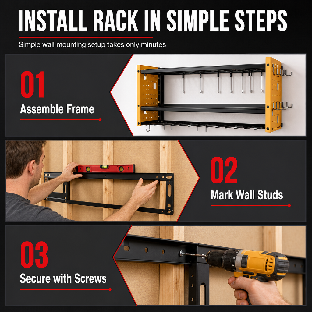 🛠️ LIMITED-TIME 50% OFF! 💪 Wall-Mounted Power Tool Organizer – Steel Build, Drill Charging Station, Dual Pegboards ✨