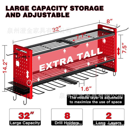 🛠️ LIMITED-TIME 50% OFF! 💪 Wall-Mounted Power Tool Organizer – Steel Build, Drill Charging Station, Dual Pegboards ✨
