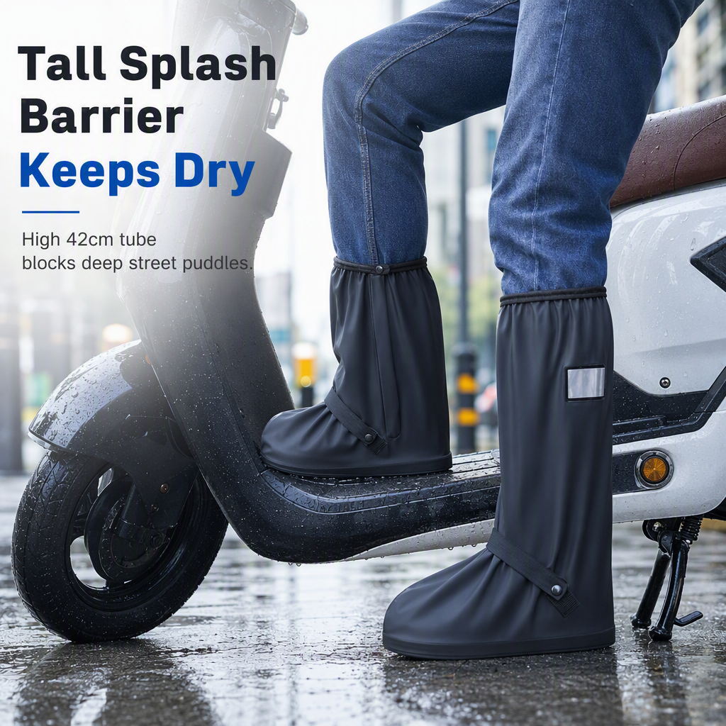 Waterproof High-Top Silicone Rain Shoe Covers