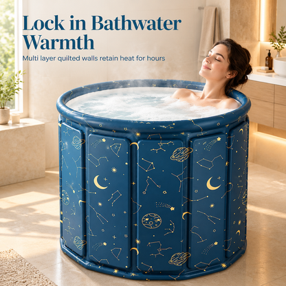 ✨50%OFF🛀Portable Folding Bathtub for Adults Large Thickened Insulated Soaking Tub with Cushion and Drain Pipe