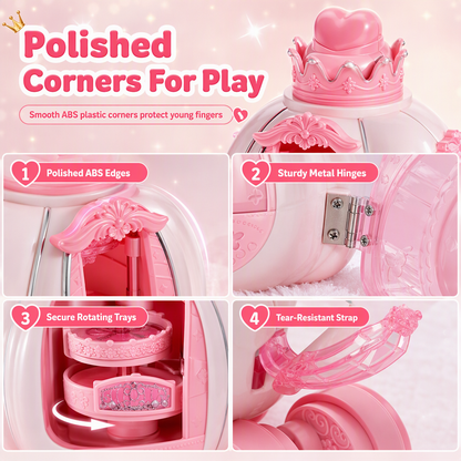 ⏰Pink Kids Makeup Kit for Girls Childrens Cosmetics Toy Set with Makeup Box Birthday Gift for Little Princess