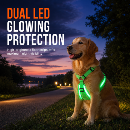📢📢50% OFF !! ⏰ LED Dog Harness – Luminous, flashing & adjustable fit ✨