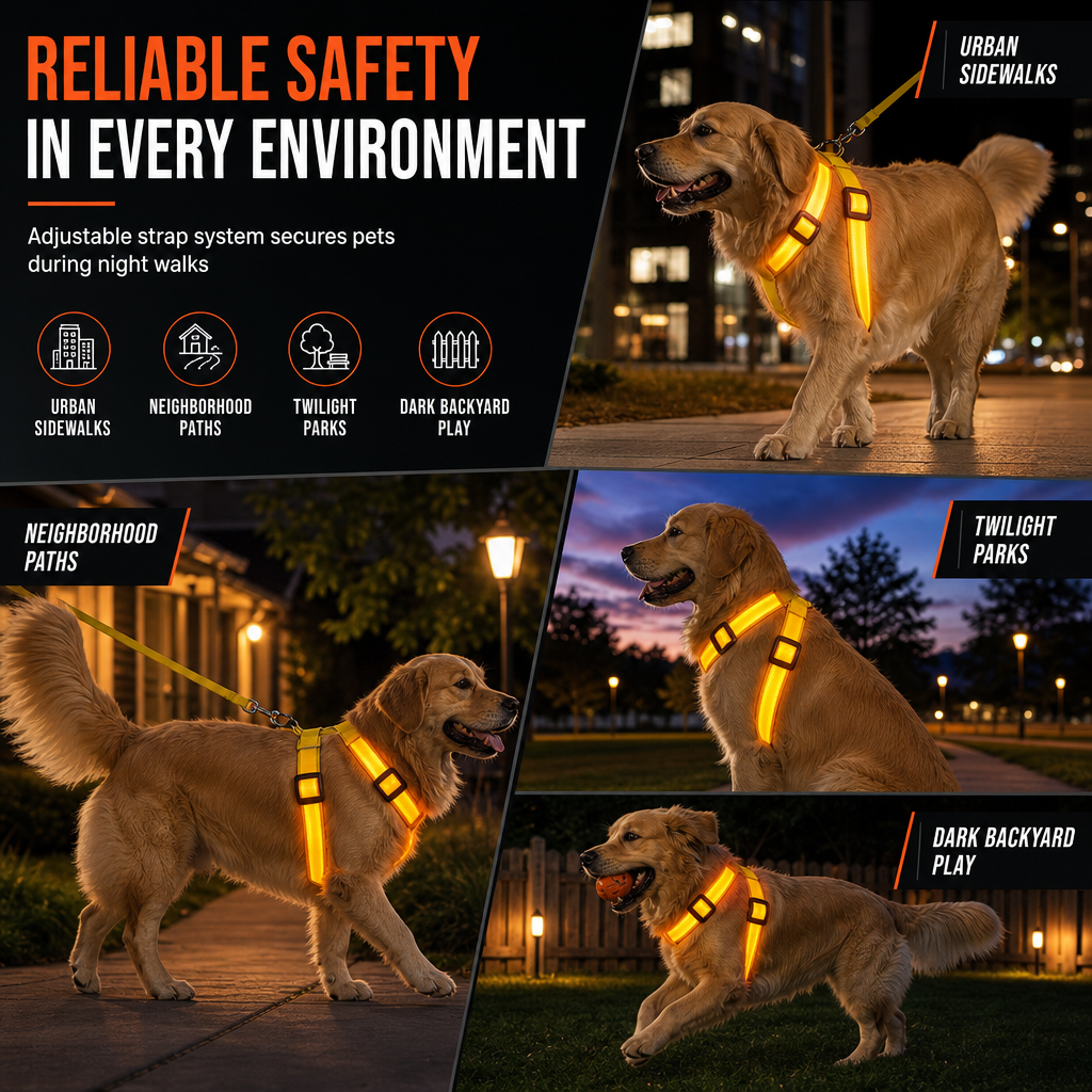📢📢50% OFF !! ⏰ LED Dog Harness – Luminous, flashing & adjustable fit ✨