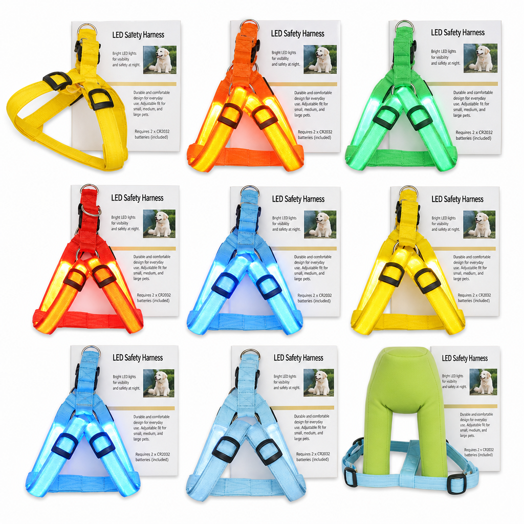 📢📢50% OFF !! ⏰ LED Dog Harness – Luminous, flashing & adjustable fit ✨