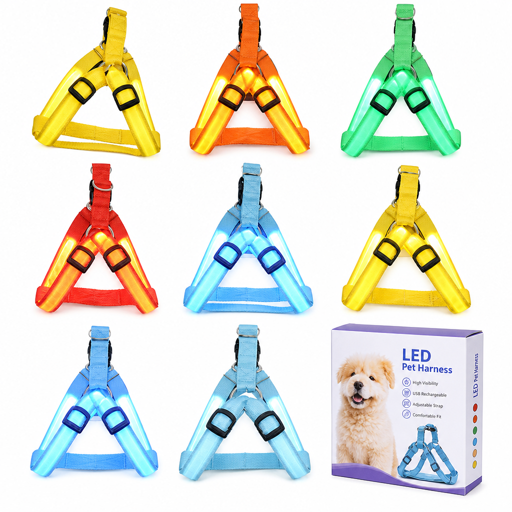 📢📢50% OFF !! ⏰ LED Dog Harness – Luminous, flashing & adjustable fit ✨