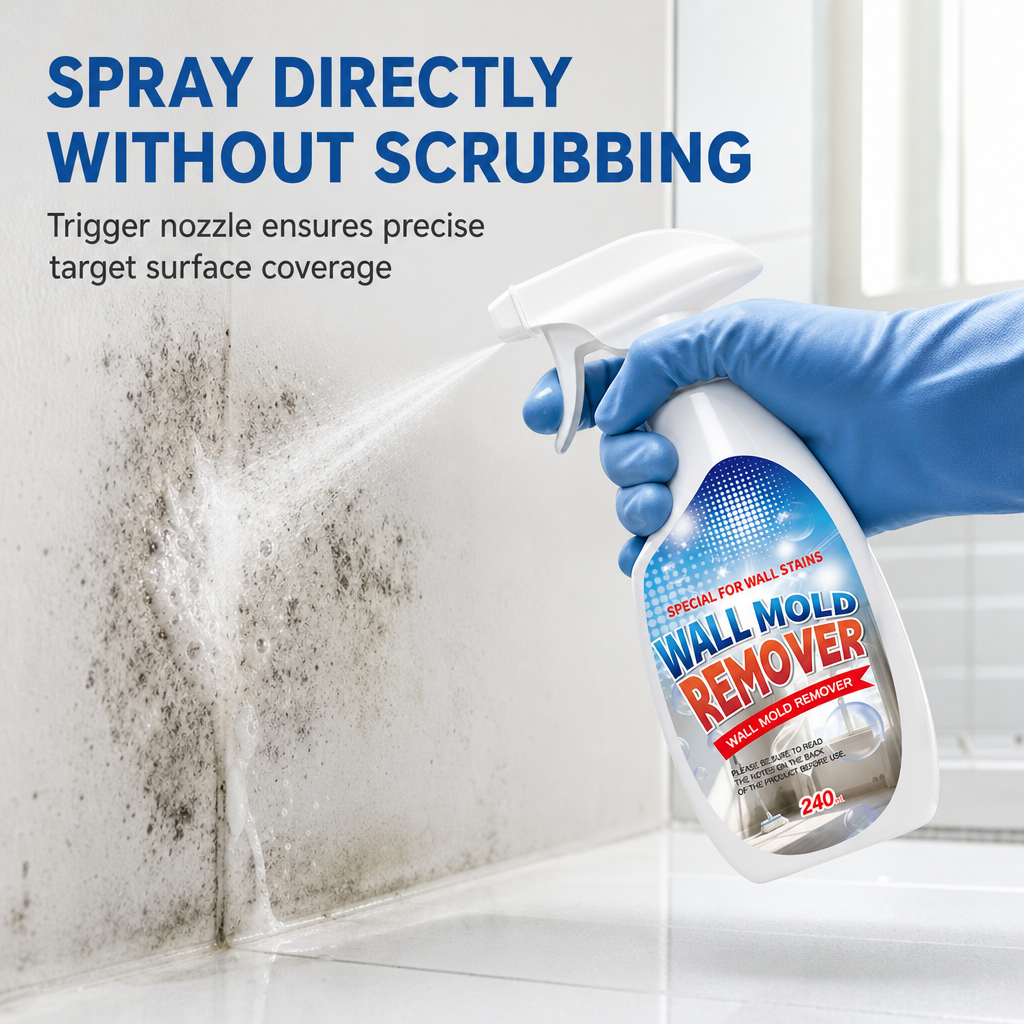 📢Household Wall Mold and Mildew Remover Spray for White Walls and Wallpaper with Spray Head
