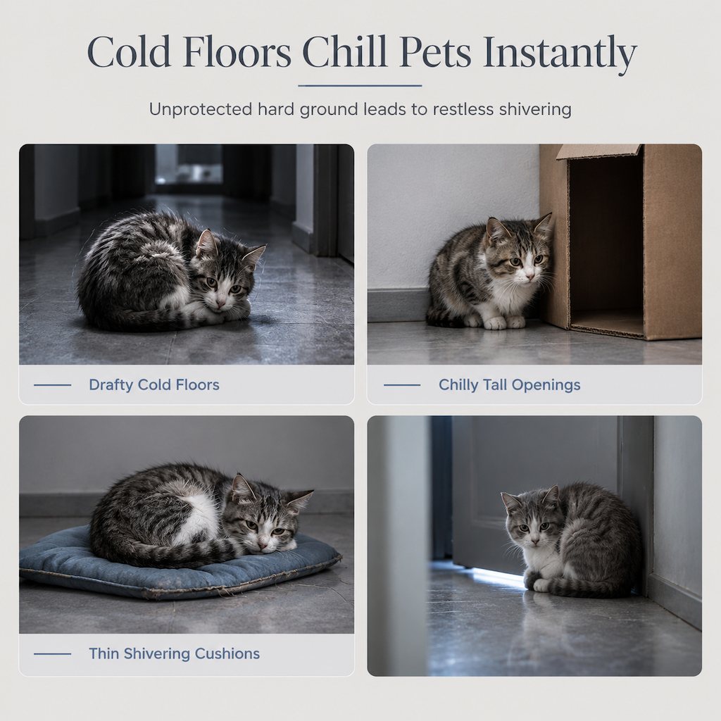 Thickened Warm Enclosed Cat Bed Sleeping Bag Soft Plush Pet Cave Bed Mat for Autumn and Winter