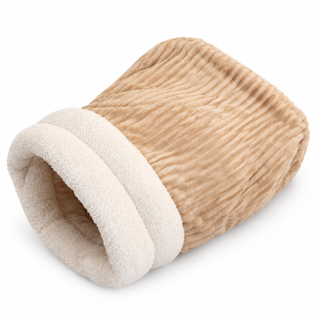 Thickened Warm Enclosed Cat Bed Sleeping Bag Soft Plush Pet Cave Bed Mat for Autumn and Winter