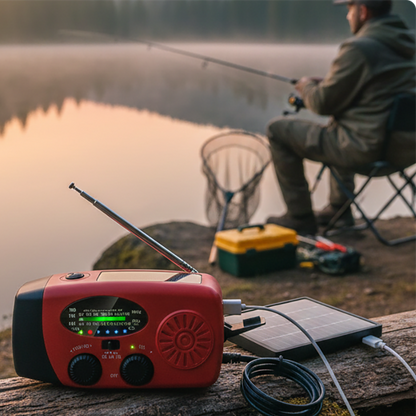 🏕️ 📻Multifunctional Portable Solar Emergency Radio – Power Bank, Hand Crank &  Crisis Preparedness