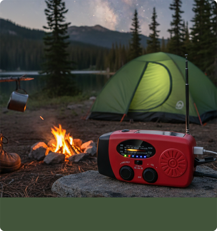 🏕️ 📻Multifunctional Portable Solar Emergency Radio – Power Bank, Hand Crank &  Crisis Preparedness