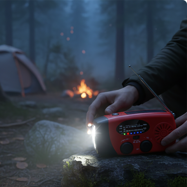 🏕️ 📻Multifunctional Portable Solar Emergency Radio – Power Bank, Hand Crank &  Crisis Preparedness